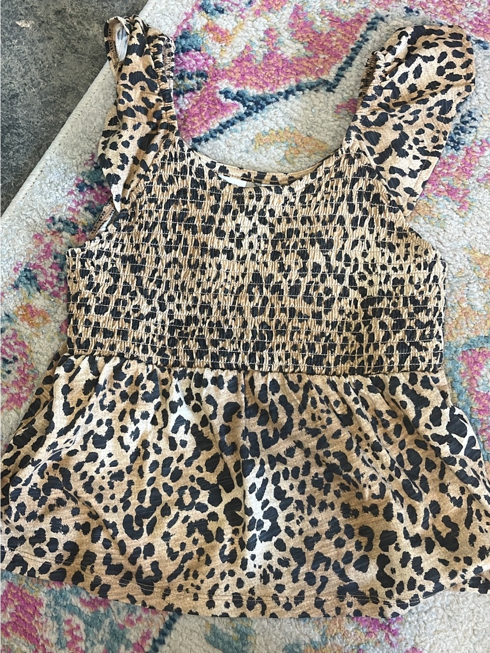 GAP Girls Leopard Print Tank Top - Tan and Black